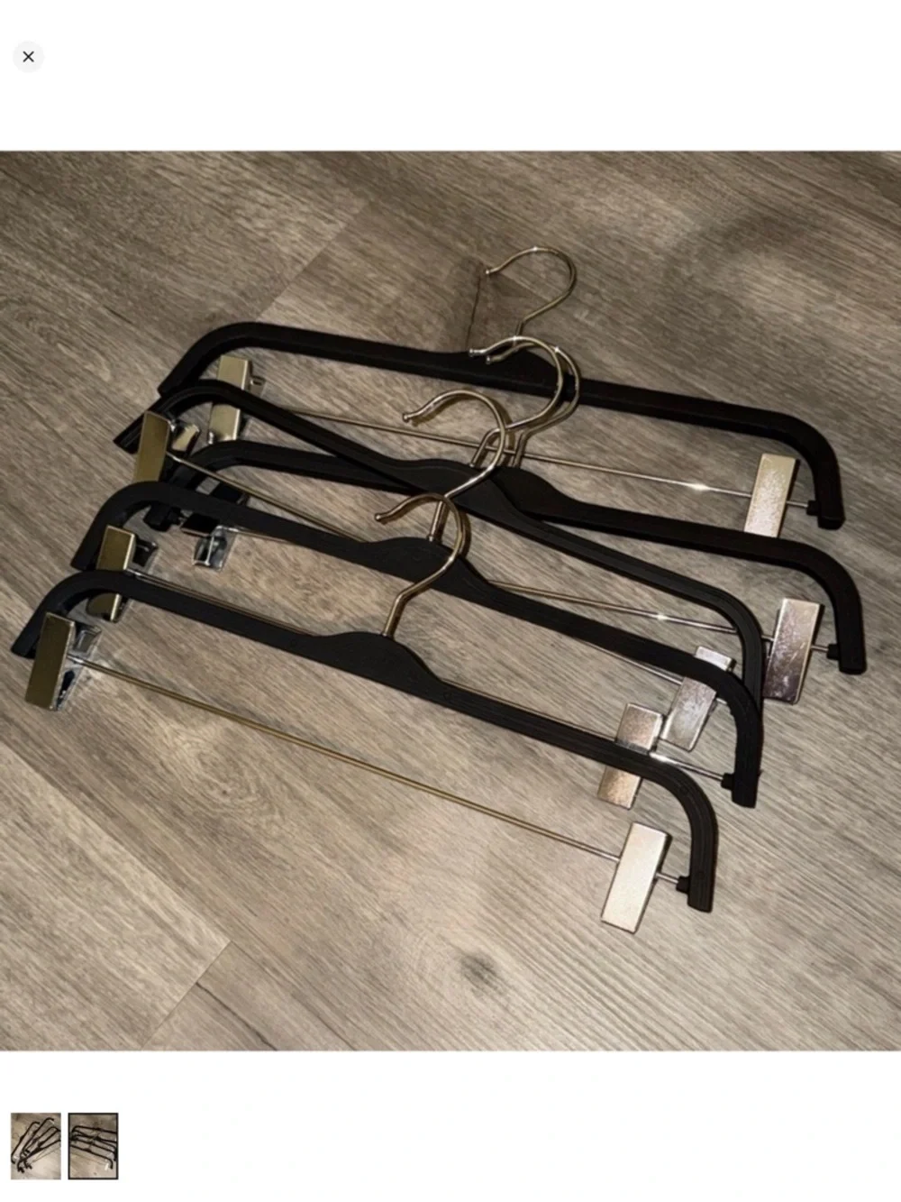 5 Set of Black and Silver Hangers